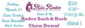 Miss Rodeo Comanche Springs Sash & Bash Dinner